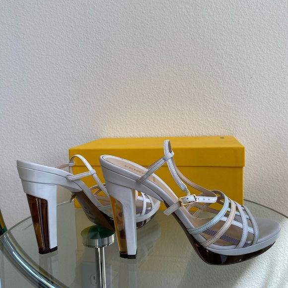 FENDI High Heeled Leather Sandals - Picture 5 of 8